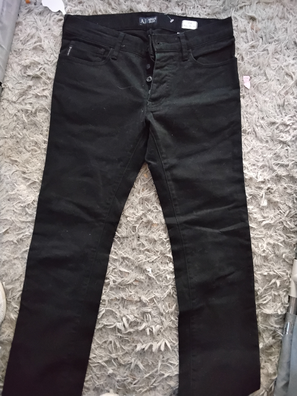 Armani Jeans Slim Black Men's Jeans with Logo Patch